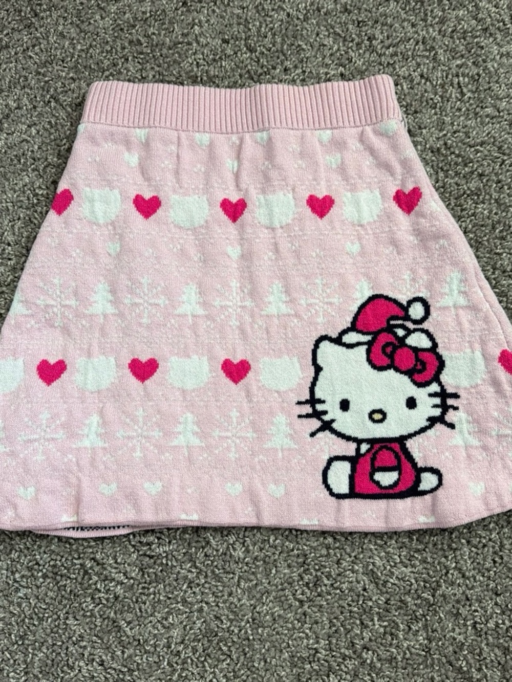 Hello Kitty Pink Heart Knit Skirt